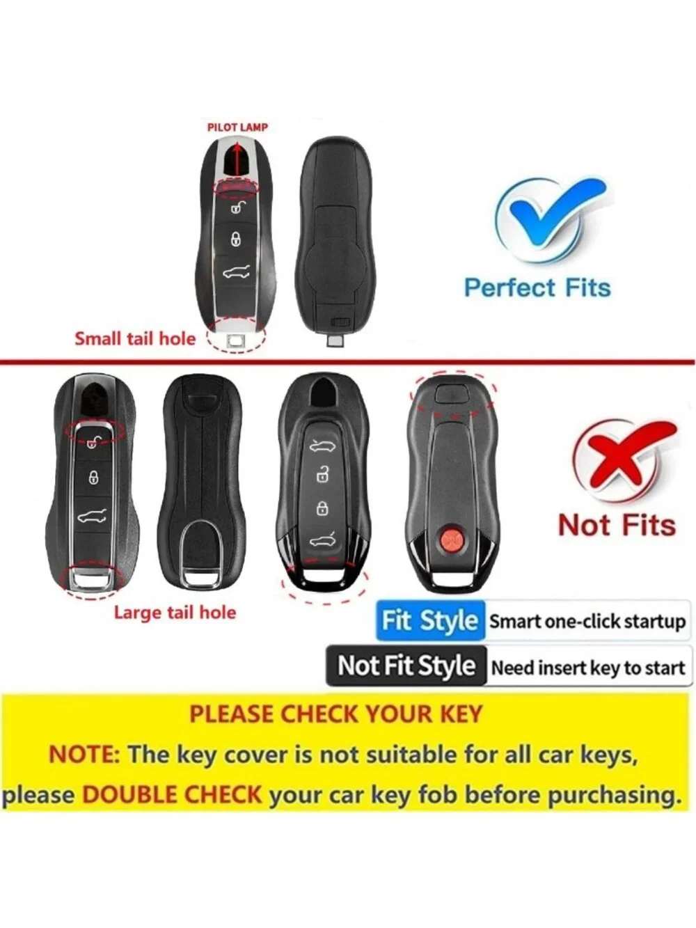 Sleek Carbon Fiber Key Fob Cover for Luxury Cars - Red Smart Remote Shell Case